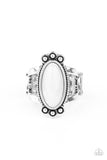 Psychedelic Deserts - White Stone Ring Paparrazi Accessories