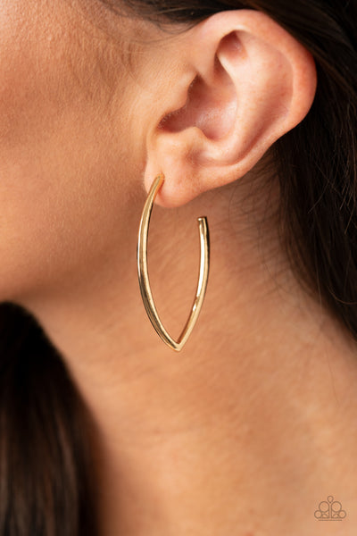 Point-Blank Beautiful - Gold Hoops Earrings Paparrazi Accessories
