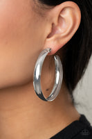 BEVEL In It - Silver Hoops earrings Paparrazi Accessories