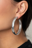 BEVEL In It - Silver Hoops earrings Paparrazi Accessories