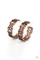 Laurel Wreaths - Copper Floral Hoops earrings Paparrazi Accessories