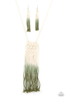 Surfin The Net - Green Macrame Necklace Paparrazi Accessories