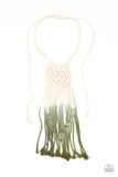 Surfin The Net - Green Macrame Necklace Paparrazi Accessories