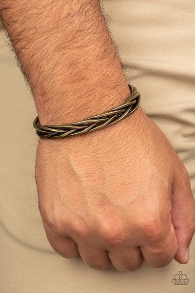Rustic Reveler - Brass Cuff Bracelet Paparazzi Accessories