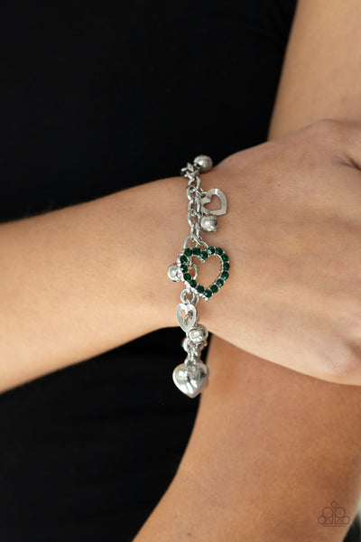 Beautifully Big-Hearted - Green Bracelet Paparazzi Accessories