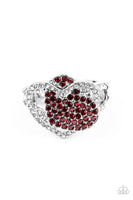 Million Dollar Matchmaker - Red Bling Heart Ring Paparrazi Accessories