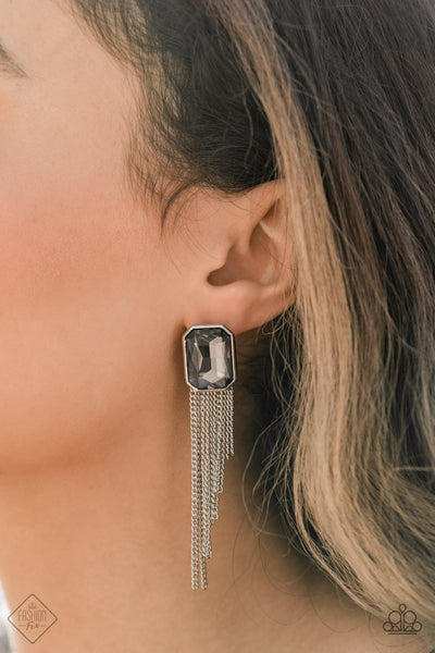 Save for a REIGNy Day - Silver FF 1/2021 Earrings Paparrazi Accessories