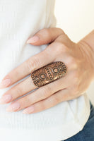 Tiki Trail - Copper Tribal Ring Stretch Paparrazi Accessories