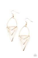 Proceed With Caution - Gold Tribal Earrings Paparrazi Accessories