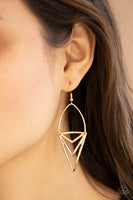 Proceed With Caution - Gold Tribal Earrings Paparrazi Accessories
