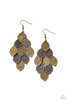 Loud and Leafy Multi Brass Copper Earring Paparazzi Accessories