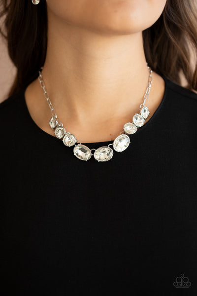 Gorgeously Glacial - White Bling Necklace Paparazzi Accessories