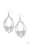 Look Into My Crystal Ball - White Bling Earrings Paparrazi Accessories