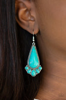 Rural Recluse - Blue Turquoise Earrings Paparrazi Accessories