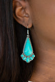 Rural Recluse - Blue Turquoise Earrings Paparrazi Accessories
