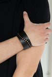 Every STITCH Way Black Brown Leather Bracelet Paparrazi Accessories