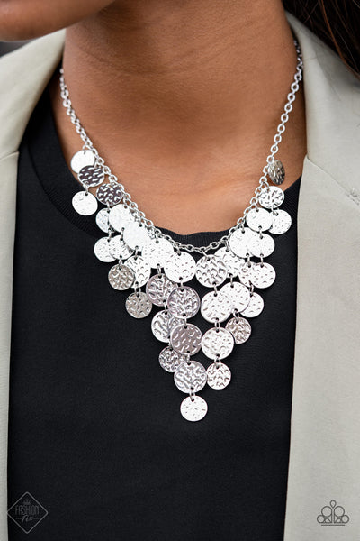 Spotlight Ready - Silver necklace Paparrazi Accessories FF 2/2021