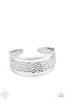 Jungle Jingle - Silver Cuff Bracelet Paparrazi Accessories FF 2/2021