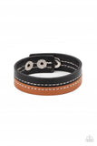 Simply Safari - Black Tan Leather Bracelet Urban Paparrazi Accessories