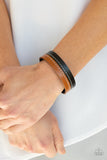 Simply Safari - Black Tan Leather Bracelet Urban Paparrazi Accessories