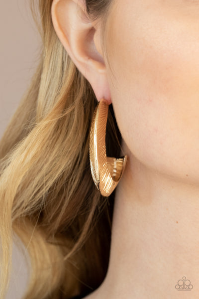 I Double FLARE You - Gold Hoop Earrings Paparrazi Accessories