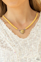 Country Sweetheart Yellow Heart Necklace Paparazzi