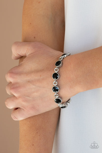 First In Fashion Show - Black Silver Bracelet Paparrazi Accessories