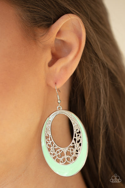 Orchard Bliss - Green Mint Earrings Paparrazi Accessories