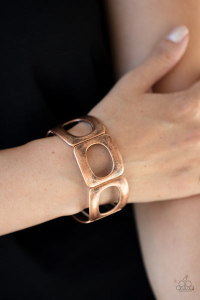 In OVAL Your Head - Copper Bracelet Paparrazi Accessories