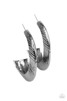 I Double FLARE You - Black Gunmetal Hoops earrings Paparrazi Accessories