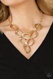 OVAL The Limit Gold Necklace Paparazzi Accessible