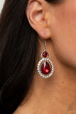Double The Drama - Red Bling Earrings Paparrazi Accessories