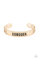 Conquer Your Fears Gold Chain Cuff Bracelet Paparazzi Accessories