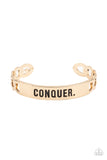 Conquer Your Fears Gold Chain Cuff Bracelet Paparazzi Accessories