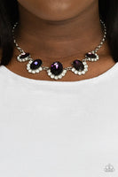The Queen Demands It - Purple Bling Necklace Paparazzi Accessories