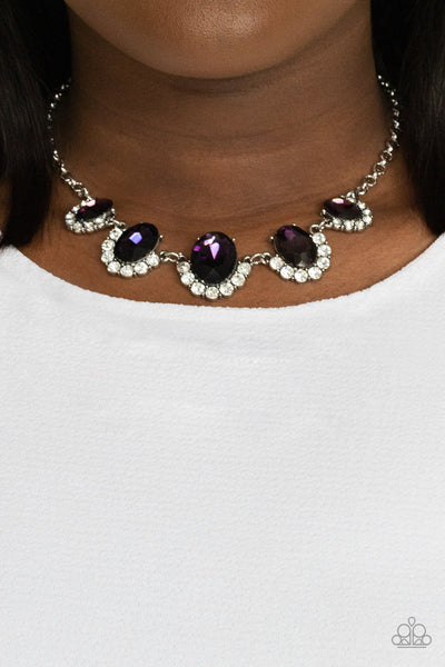 The Queen Demands It - Purple Bling Necklace Paparazzi Accessories