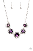 The Queen Demands It - Purple Bling Necklace Paparazzi Accessories