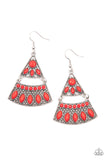 Desert Fiesta - Red Earrings Paparazzi Accessories