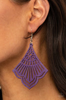 Eastern Escape - Purple Wooden Earrings Paparrazi Accessories