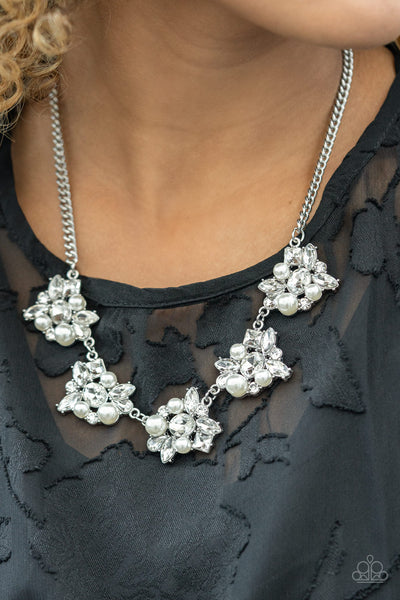 HEIRESS of Them All - White Bling Pearl Necklace Paparrazi Accessories