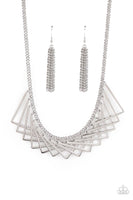 Metro Mirage - Silver V Necklace Paparazzi Accessories