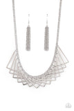 Metro Mirage - Silver V Necklace Paparazzi Accessories