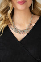 Metro Mirage - Silver V Necklace Paparazzi Accessories