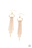 Tapered Twinkle - Gold Bling Earrings Paparrazi Accessories