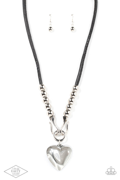 Forbidden Love Black Heart LOTP Necklace Paparrazi Accessories