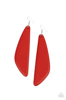Scuba Dream - Red Wooden Earrings Paparrazi Accessories