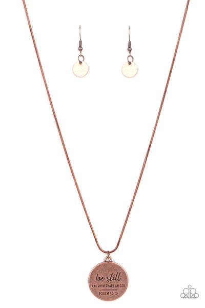 Be Still - Copper Biblical Necklace Paparazzi Accessories