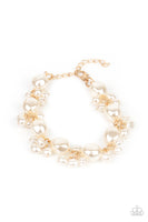 Imperfectly Perfect - Gold bracelet Paparrazi Accessories pearl