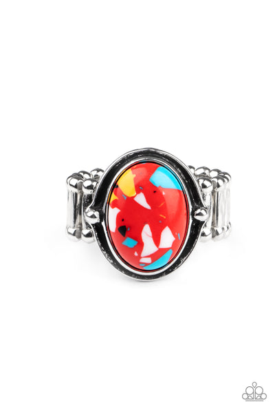 Terrifically Terrazzo - Red Stone Ring Paparazzi Accessories