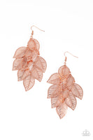 Limitlessly Leafy - Copper Leaf Earrings Paparrazi Accessories